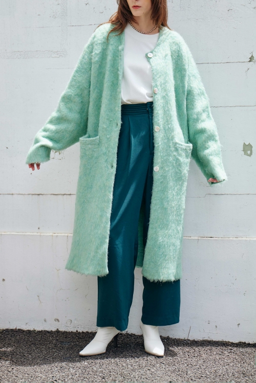 MOHAIR KNITTING LONG COAT/モヘアニットロングコート