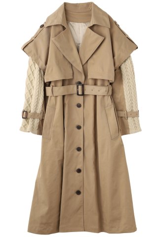 DETACHABLE SLEEVES TRENCH COAT