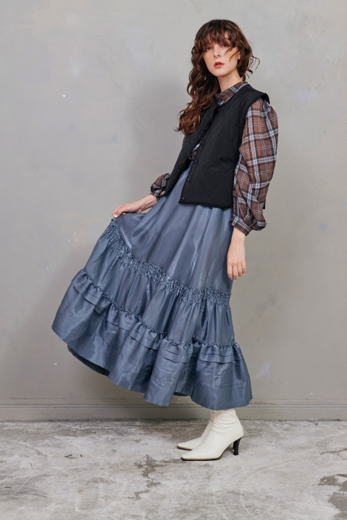 IRIDESCENT TIERED SKIRT/イリディセントティアードスカート