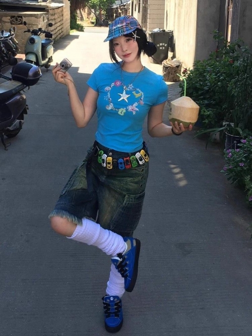 1*1纯棉 高弹力新款夏季短袖短款搭配高腰裤修身显瘦洋气上衣 1*1纯棉 高弹力新款夏季短袖短款搭配高腰裤修身显瘦洋气上衣