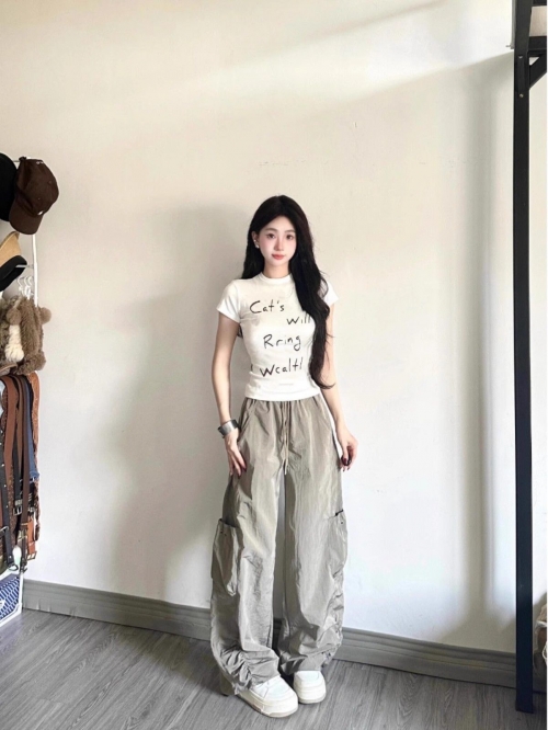 【1*1纯棉 常规款】印花正肩常规短袖 高弹力新款夏季修身显 【1*1纯棉 常规款】印花正肩常规短袖 高弹力新款夏季修身显