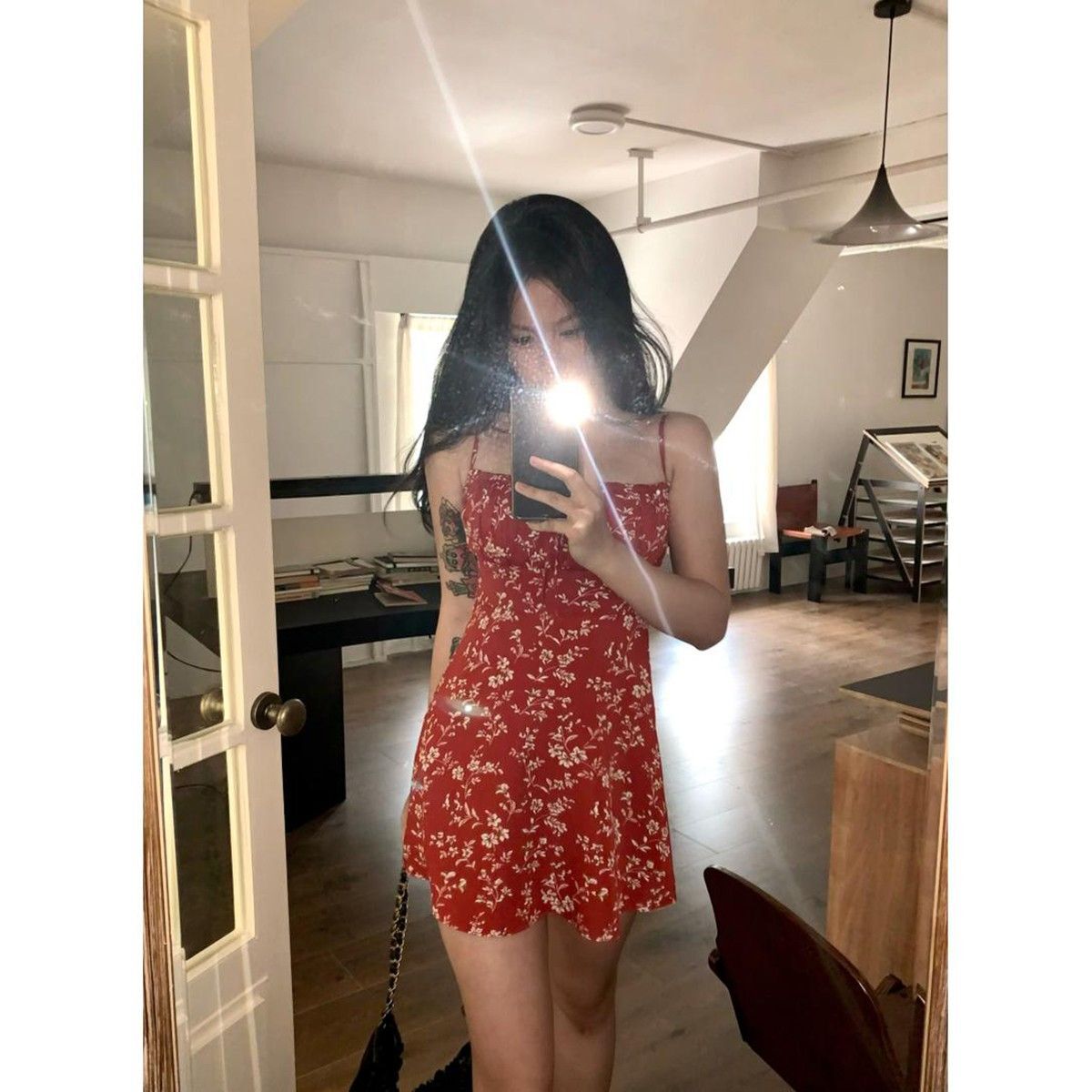 红色碎花吊带裙女春季2024新款度假风性感收腰显瘦A字连连衣