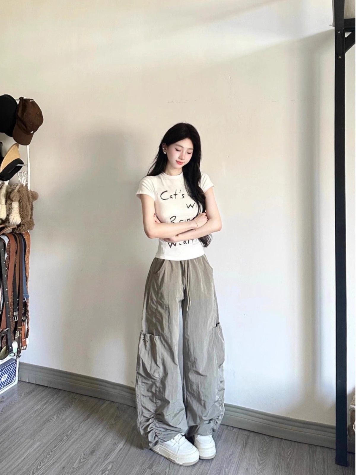 【1*1纯棉 常规款】印花正肩常规短袖 高弹力新款夏季修身显