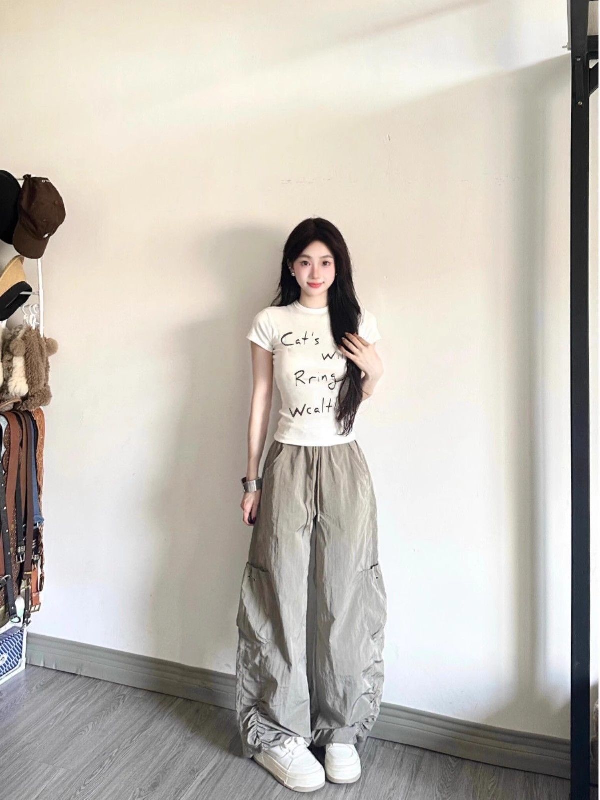 【1*1纯棉 常规款】印花正肩常规短袖 高弹力新款夏季修身显